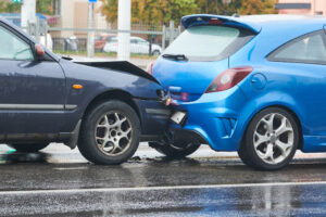 A rear end car crash which could have caused whiplash injuries.