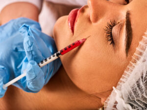 Botox and dermal fillers in a beauty salon 