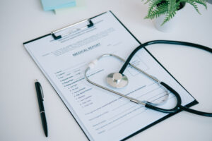 A medical report being used as evidence for a claim