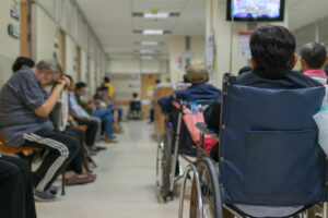 Patients waiting in A&E.
